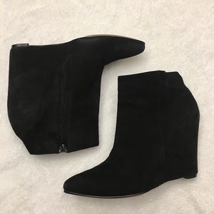 Cole Haan Suede Ankle Zip Wedge Booties. Size 7.5